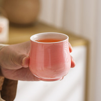 Tasse à thé en céramique pastel, couleur macaron, tasse de dégustation en porcelaine, intérieur blanc, 6 couleurs