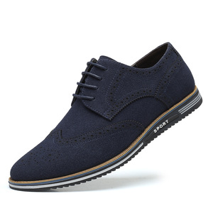 Nouveaux hommes bureau exécutif mode formel Oxfords chaussures <span class=keywords><strong>marron</strong></span> <span class=keywords><strong>daim</strong></span> artificiel cuir à lacets respirant léger mariage - Product Image 2