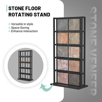 Étagère de présentation en marbre noir en métal personnalisable en gros, sur pied, robuste, pour carrelage et quartz