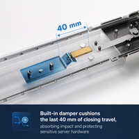 Rail de glissière de précision en acier à section mince pour armoire de serveur, robuste, fonctionnement silencieux et fluide, charge nominale de 51-100 kg pour centre de données