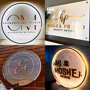 Enseigne néon ronde en acrylique, publicité, logo en acrylique 3D, lettres personnalisées en acrylique rétroéclairées par LED, enseigne en acrylique, affichage - Product Image 4