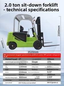 รถยกไฟฟ้า Lngli 2 ตัน เสาสามท่อน ยางตัน แบบนั่งขับ ใช้ภายในอาคาร โรงงานผลิต - Product Image 6