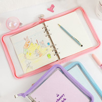 Carnet de notes A5 mignon Kawaii en PVC, couverture à feuilles mobiles, grille vierge, Agenda hebdomadaire personnalisé, Agenda en spirale