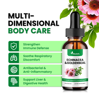 Extrait liquide de Plante de l'Amour-Perçant et de Plante de l'Or (Echinacea Goldenseal) sous Marque Blanche, Gouttes Herbales pour le Bien-être Immunitaire, Digestif et Hépatique Général