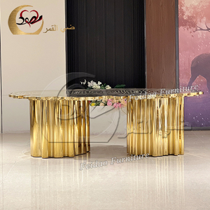 Muebles para Bodas, Mesa de Comedor de Acero Inoxidable, Mesa Dorada para Eventos y Banquetes de Hotel - Product Image 3