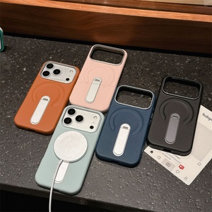 Funda Magnética Personalizada de Cuero PU para iPhone 17 13 14 15 16 Pro Max con Soporte Metálico Giratorio Oculto y Cubierta Protectora - Product Image 2