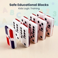 Dominos Double Six, 28 pièces, blocs de construction en acrylique non toxiques, jouet éducatif pour enfants, jeu de logique
