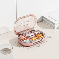 NBBLUESKY, venta al por mayor, caja de plástico de grado alimenticio para medicamentos, pastillero pequeño semanal de 7 días, organizador dispensador de medicamentos para tabletas de viaje