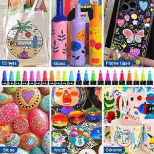 Stylo à peinture acrylique double tête OEM Bw-Dd6 personnalisé, pointe pinceau, couleurs personnalisées pour la peinture, le graffiti et l'art - Product Image 2