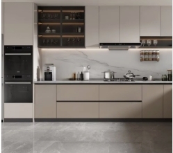 रसोई निर्माता के लिए तैयार नए आधुनिक मॉड्यूलर उच्च अंत लक्जरी काले लैसर पेंट mdf रसोई कस्टम - Product Image 3