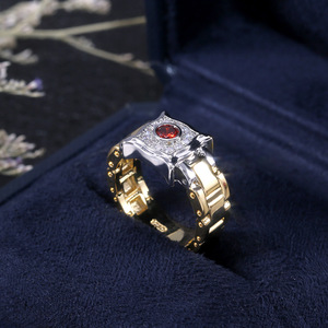 Anello da uomo bicolore con accenti rotondi, stile western audace, accessorio alla moda per feste, idea regalo - Product Image 6