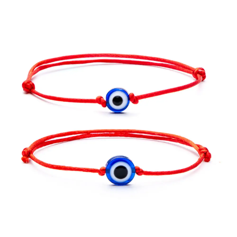 unisex men women fashion handmade d-evil eye bracelet adjustable lucky red string rope woven knot bracelet supplier