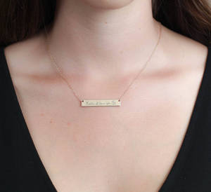 Collar de recuerdo de firma personalizada, collar de escritura a mano real grabado de acero inoxidable - Product Image 2