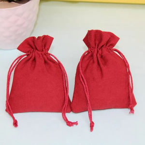 Small Velvet Polyester <b>Drawstring</b> Gift Cotton Muslin <b>Pouch</b> Customizable Screen Printed Perfume Necklace Earring Rings Jewelry - Product Image 6