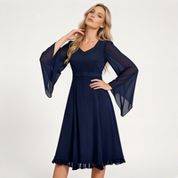 Mittelalterliches Hexen-Chiffon-Maxikleid, Gotisches Vampir-Kostüm mit Glockenärmeln für TV & Film, Damengrößen