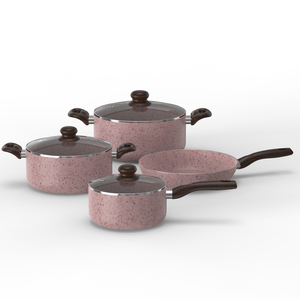 Juego de Utensilios de Cocina de 7 Piezas con Revestimiento de Piedra, Aluminio Forjado Antiadherente <span class=keywords><strong>para</strong></span> Inducción y Gas, Venta al Por Mayor - Product Image 1