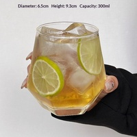 Tasse en verre borosilicate de haute qualité, style Ins, en forme de losange, populaire auprès des restaurants, pour thé aux fruits, soda et boissons froides