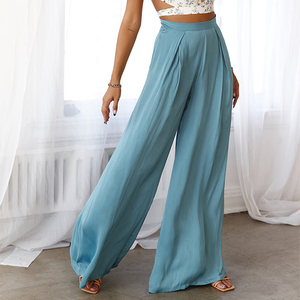 <span class=keywords><strong>Pantaloni</strong></span> Casual Casual da donna a vita alta <span class=keywords><strong>blu</strong></span> chiaro personalizzati <span class=keywords><strong>pantaloni</strong></span> larghi da donna - Product Image 1