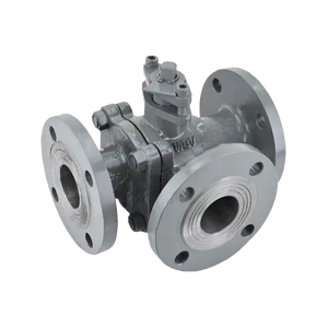Vanne à boisseau sphérique à trois voies HG Q44F/Q45F-16C avec traitement thermique FRAS et tige anti-éclatement à boule solide - Product Image 1