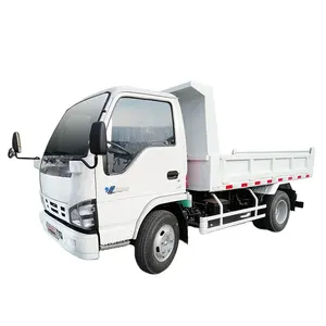 Caminhão basculante Isuzu Qingling usado, caminhão leve rápido branco, mini caminhões com tração nas 4 rodas, diesel, depósito