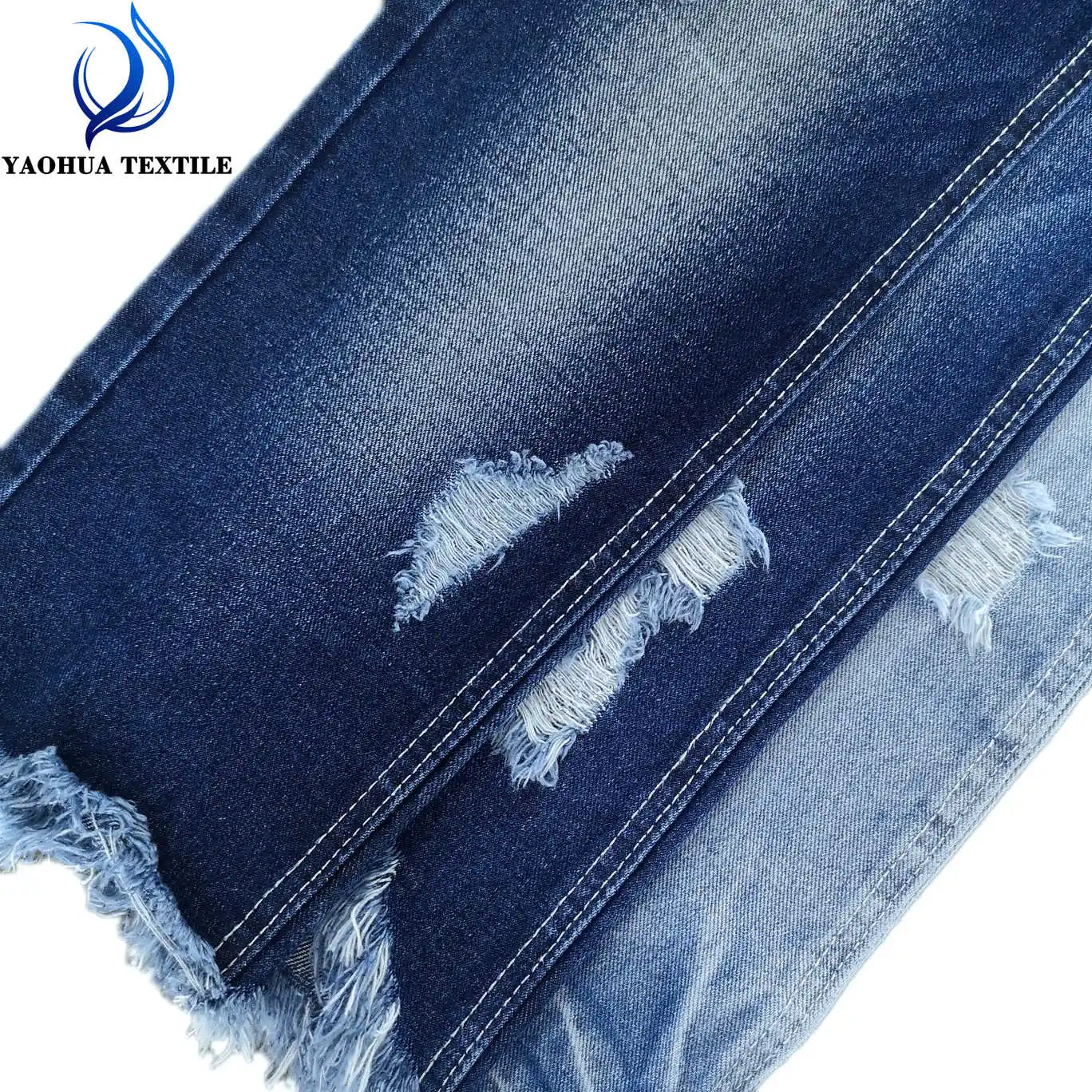 2068-8 Fabricante de tecido jeans para jaquetas e jeans de algodão e poliéster pesado de 13 onças sem estiramento antes da lavagem