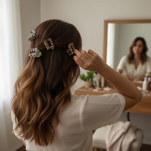 Pinza para el Cabello con Estampado de Leopardo, 6 cm, Cuadrada, Accesorios para el Cabello de Mujer, Estilo Casual, Acetato de Alta Calidad, Estilo Rectangular - Product Image 2