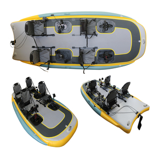 Kayak <span class=keywords><strong>Inflable</strong></span> de 4.57m con Sistema de Propulsión de Doble Hélice y Pedales, para Pesca, 4 Plazas, Familiar, Canoa de PVC - Product Image 3