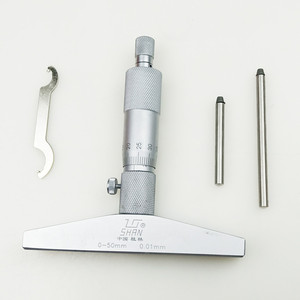 Guilin Depth <b>Micrometer</b> 0-300mm 0.01mm Resolution Stainless Steel Interchangeable Rod - Product Image 2