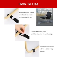 Bande adhésive noire double face en nylon pour protection de meubles, avec boucles auto-agrippantes, écologique, pour chaises et sols