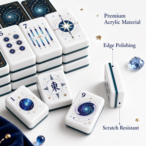 MeldVerse Chic - Fichas de Mahjong de Acrílico Duraderas de Calidad Profesional para Casino, para 4 Jugadores, Accesorios Personalizables, Portátiles - Product Image 1