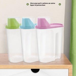 EcoFriendly Chất lượng cao nhựa rõ ràng Cat Dog Pet container lưu trữ thực phẩm có nắp đậy - Product Image 2