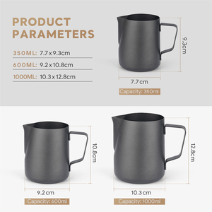 Pichet à vapeur économique en acier inoxydable 350ml 600ml <span class=keywords><strong>mousseur</strong></span> à lait barista pichet à café - Product Image 4