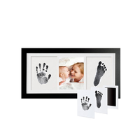 Cadre personnalisé OEM/ODM en MDF écologique pour empreintes de mains et de pieds de bébé, cadre souvenir sans encre pour nouveau-né, marque privée pour marques de bébés