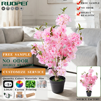 Pohon Bunga Sakura Buatan 90cm 3ft Warna Pink, Pohon Bunga Tiruan Realistis untuk Dekorasi Dalam & Luar Ruangan, Rumah, Pernikahan, Acara