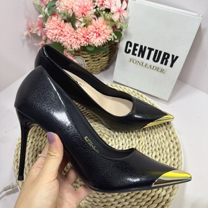 Zapatos de Tacón Alto de 9.5cm para Mujer, Negros, de Charol, con Punta Metálica, Estilo Stiletto, Sexys, para Fiesta - Product Image 5