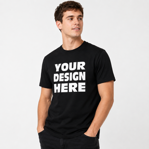 เสื้อยืดพรีเมียมผ้าฝ้าย 100% คอกลม แขนสั้น สำหรับผู้ชาย สกรีนโลโก้ตามสั่ง รับผลิตแบรนด์ส่วนตัว OEM ODM ขายส่งจากโรงงาน - Product Image 2