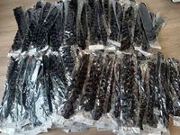 Extensions de cheveux bouclés au crochet de 18 pouces, 50g, en fibre protéinée, faits à la main, noir naturel, en stock, couleurs personnalisées pour femmes