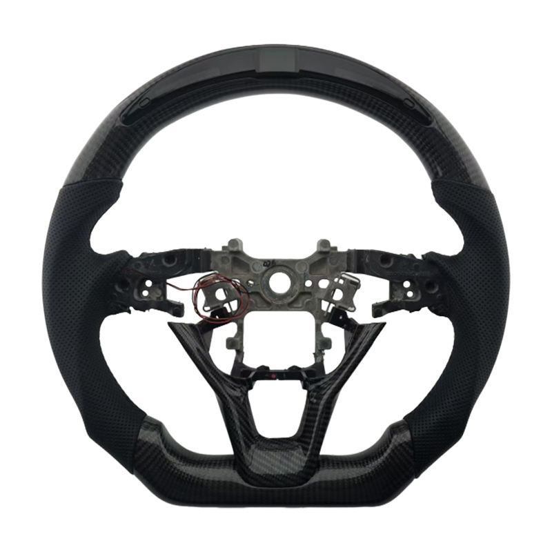 คาร์บอน + หนัง + ไฟ LED + สีดำเย็บ