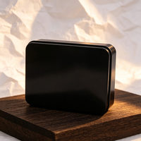 Boîte en métal rectangulaire personnalisée avec logo, vente en gros, conteneur vide pour bonbons, cosmétiques, cadeaux, rangement