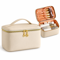 Trousse de Toilette de Voyage Grande Capacité avec Organisateur de Pinceaux et Poignée Supérieure pour Femmes, Personnalisable avec Logo, Vente en Gros