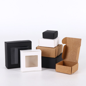 Caja <span class=keywords><strong>de</strong></span> Cartón Kraft Blanca/Negra Personalizada <span class=keywords><strong>de</strong></span> Fabricante Directo con Ventana <span class=keywords><strong>de</strong></span> PVC para Dulces/Galletas/Jabón - Product Image 2