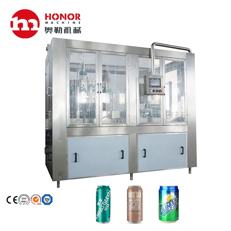 Full Automatic Tin Aluminum PET Spray Paint Can Filling Machine For Carbonated Drink