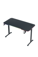 Bureau de jeu modèle A1 avec éclairage LED RGB, structure en acier durable, porte-gobelet et crochet pour casque, idéal pour les joueurs d'e-sport et la maison