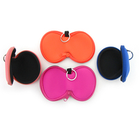 Portefeuille en néoprène de forme mignonne, couleur bonbon personnalisée, pochette pour écouteurs, mini porte-monnaie avec anneau