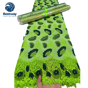 Tela de Encaje Bordada con Flores 3D de Alta Calidad, <span class=keywords><strong>Material</strong></span> de Voile Suizo Africano Hecho a Medida por Bestway - Product Image 5