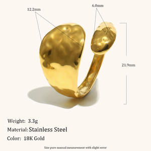 Bestseller Anello di Lusso in Acciaio Inossidabile Placcato Oro 18K, <span class=keywords><strong>Design</strong></span> Semplice e Creativo, Impermeabile, Gioiello in Titanio - Product Image 6
