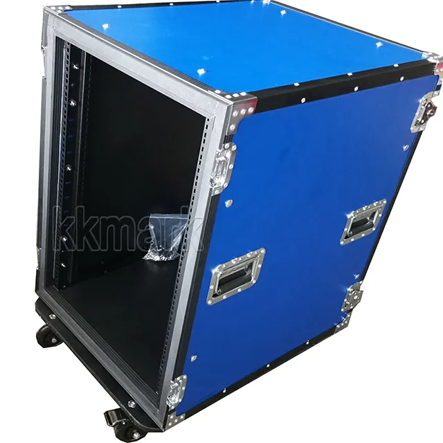 Aluminium 10U Flight Road Case Amp Rack Dj Case Met Wielen Voor Audio Apparatuur