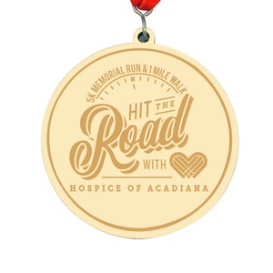 Medalla de Madera Personalizada Grabada para Deportes, Triatlón, Maratón, Carreras, Premio, Recuerdo - Product Image 1