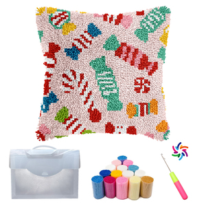 Candy Custom Pattern DIY Latch Hook Pillow Kit Handmade Home Decor Yarn Decoration Craft Gift Textile & Fabric Crafts