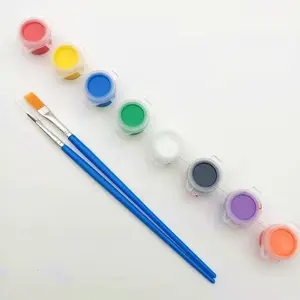 Xinbowen — ensemble de pots de peinture acrylique Non toxique avec pinceau, d'origine, 8 couleurs, 3ML